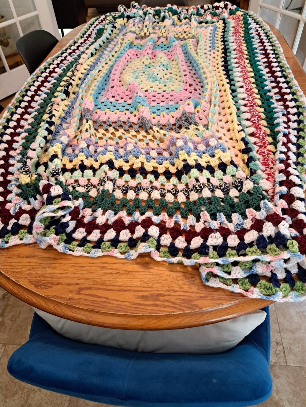 Handmade Multicolor Crochet Throw Blanket - Home Accents